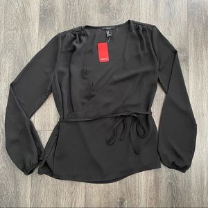 Wrap Black Blouse